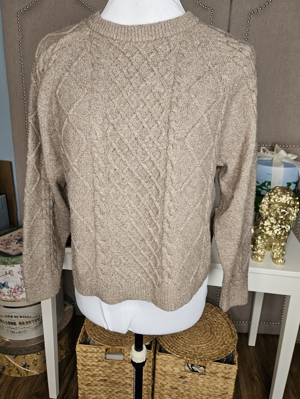 Old Navy Cable Knit Lounge Sweater Varigated Brown